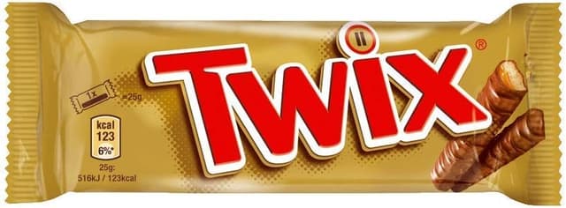 Detalle de Twix barres chocolat au lait, biscuit et nappage caramel – boîte de 32 barres individuelles