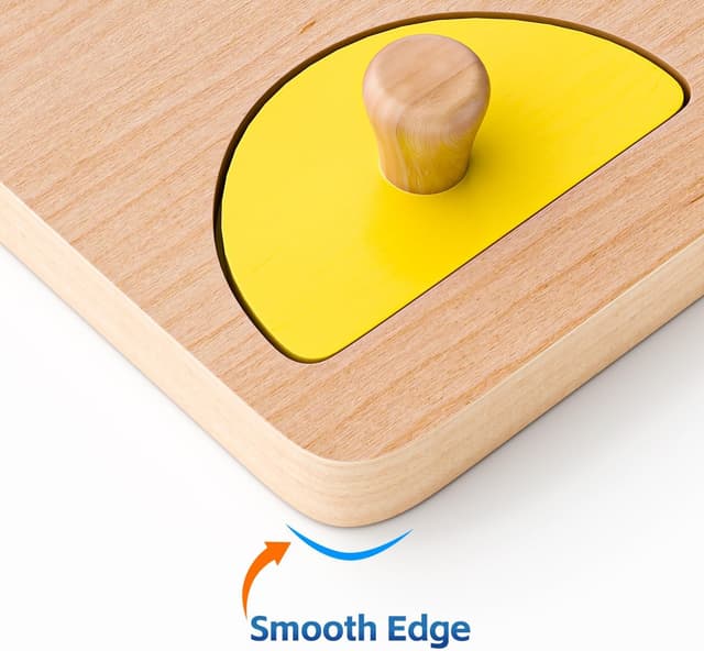 Detalle 1 de Wooden Shape Peg Puzzles for Toddlers (12–24 Months) – Montessori-style shape sorter & colour match wooden board