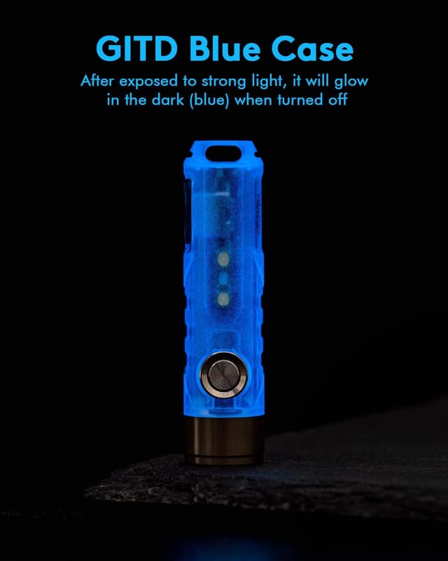 Detalle de RovyVon Aurora A7 G4 7075 USB-C Rechargeable Keyring Torch (650 lumens) – White with 365nm side lights