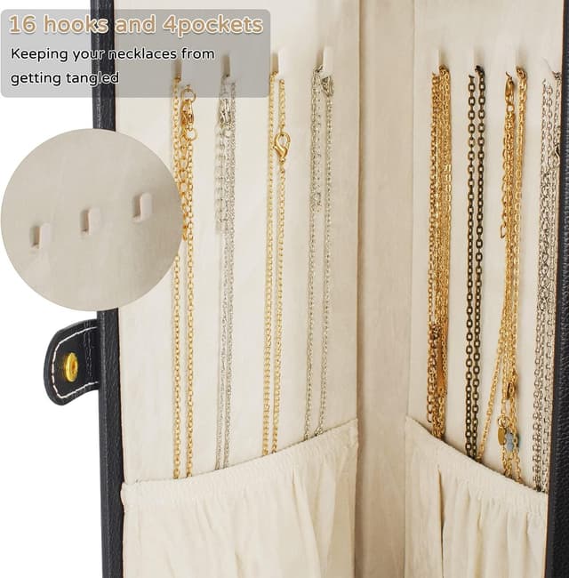 Thumbnail 6 de AKOZLIN Huge Jewelry Box Organizer (Black) with Mirror, 6 Removable Drawers