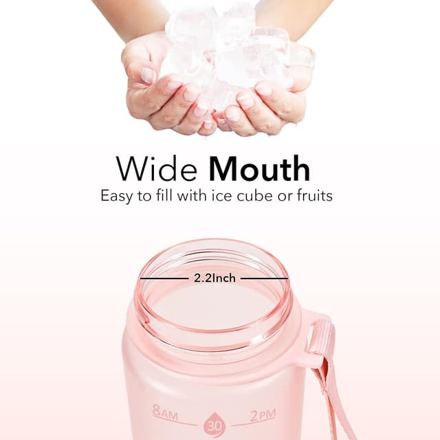 Detalle 2 de Hyeta 32oz Water Bottles with Straw (with motivational time-to-drink markings)