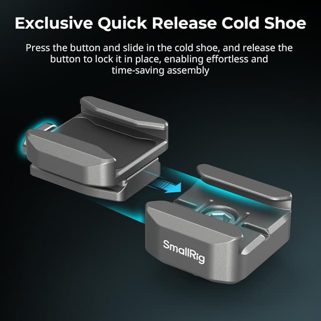 Thumbnail 1 de SMALLRIG Support à dégagement rapide QR-Slide avec cold shoe double direction et charge jusqu’à 800 g (HawkLock H18-4500)