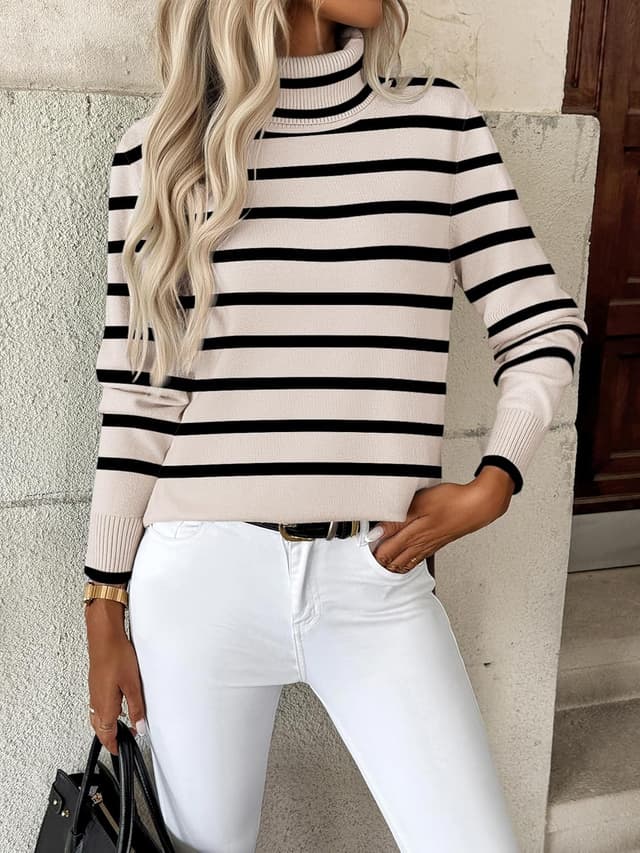 Detalle 2 de Zeagoo Turtleneck Chunky Knit Sweater for Women