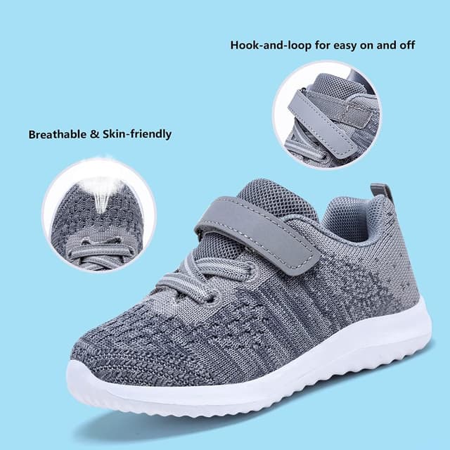 Detalle 2 de COODO Toddler/Little Kid Running Sports Sneakers with Hook-and-Loop Closure