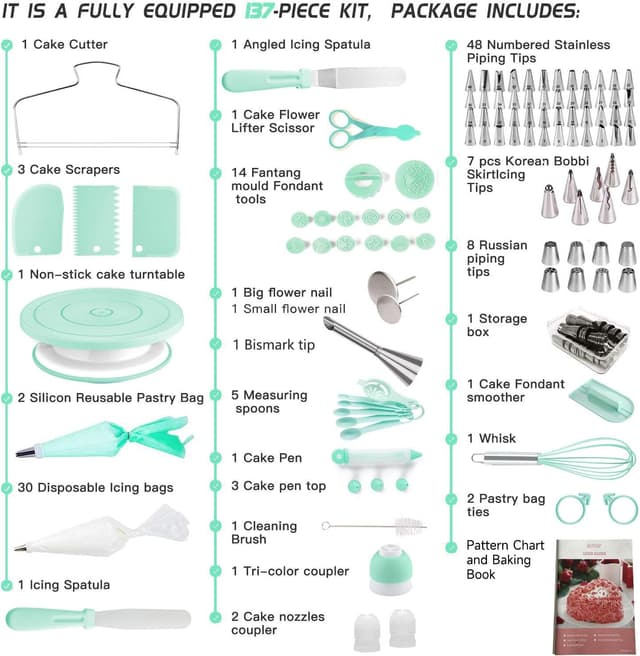 Detalle de Cake Decorating Kit 137pc supplies for cakes 🎂