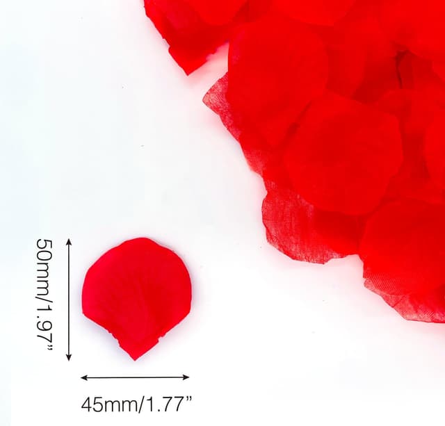 Detalle 2 de ANMOYIXIA Artificial Rose Petals (1000) – Red silk-style rose petals for bedroom, weddings and proposals