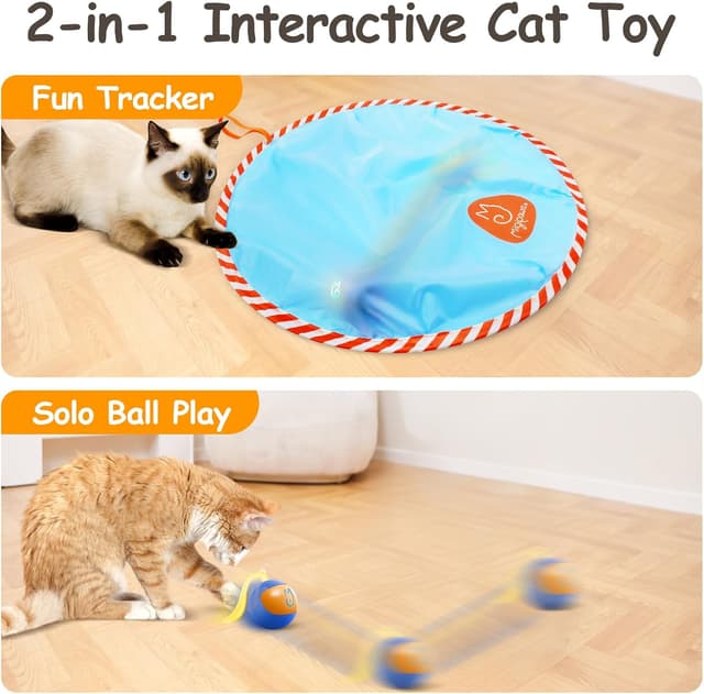 Detalle de Migipaws Interactive Cat Ball Toy Set — automatic random rolling ball in a pouch