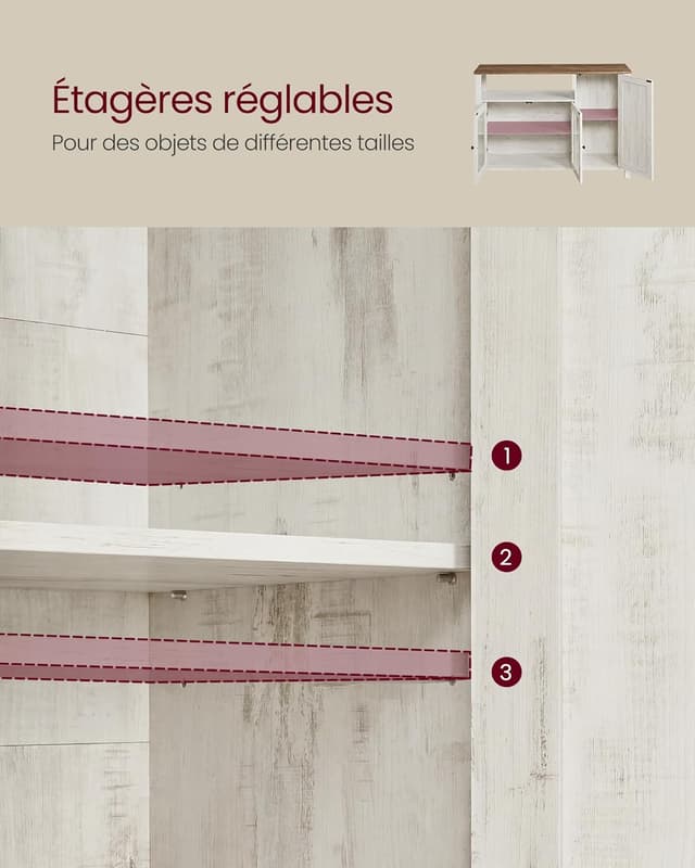 Thumbnail 4 de VASAGLE LSC096WJ02 Buffet 33 x 110 cm