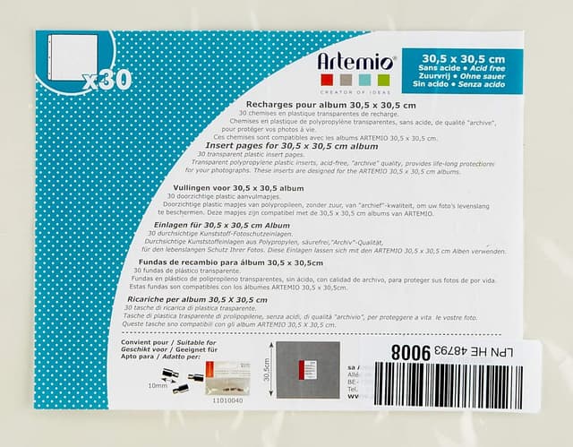 Thumbnail 1 de Artemio Pochettes Transparentes 30 feuilles 30,5 cm