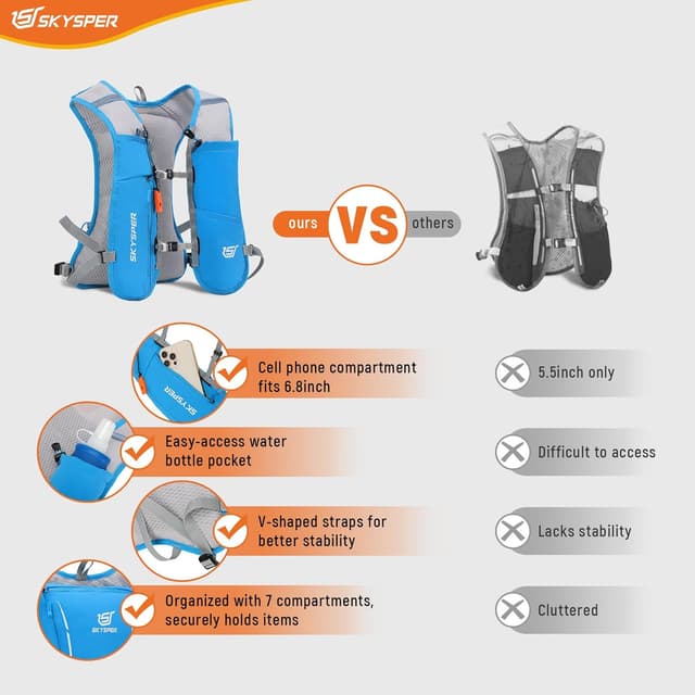 Detalle 2 de SKYSPER Gilet Hydratation Running 5L