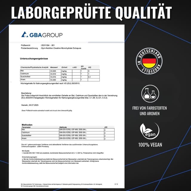 Thumbnail 4 de Creatin Monohydrat Pulver 500 g — mikronisiert, vegan 💊