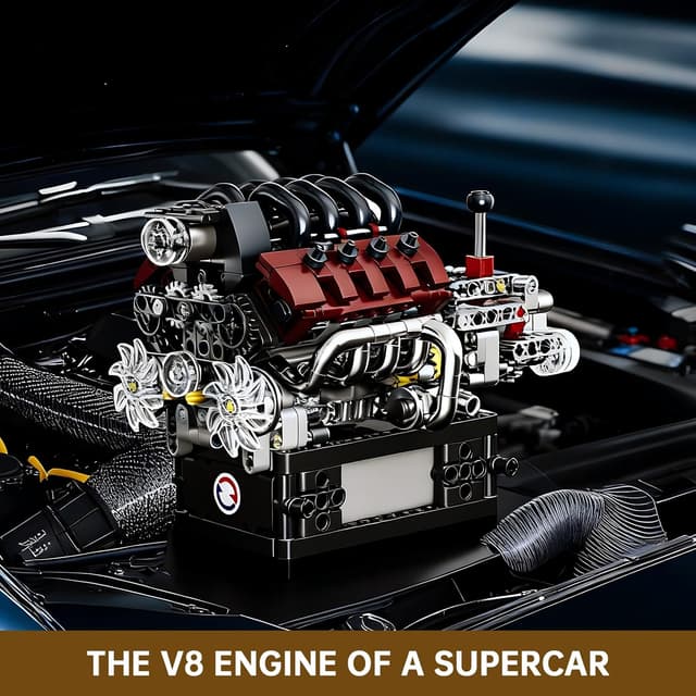 Detalle 2 de V8 Motor Bausatz 10227 von Mould King