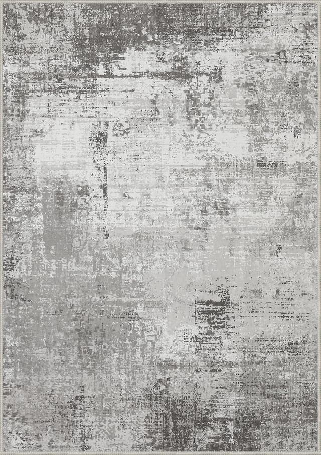 Thumbnail 6 de BEIMO runder waschbarer Kurzflor-Teppich für Wohnzimmer & Schlafzimmer (135 cm), abstraktes Grau-Braun