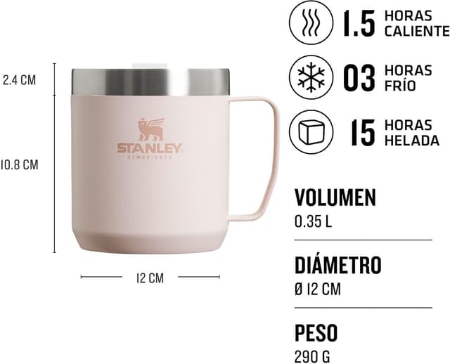 Thumbnail 1 de Stanley Classic Camp Mug Rosa - Termo café 0.35L, 3h frío