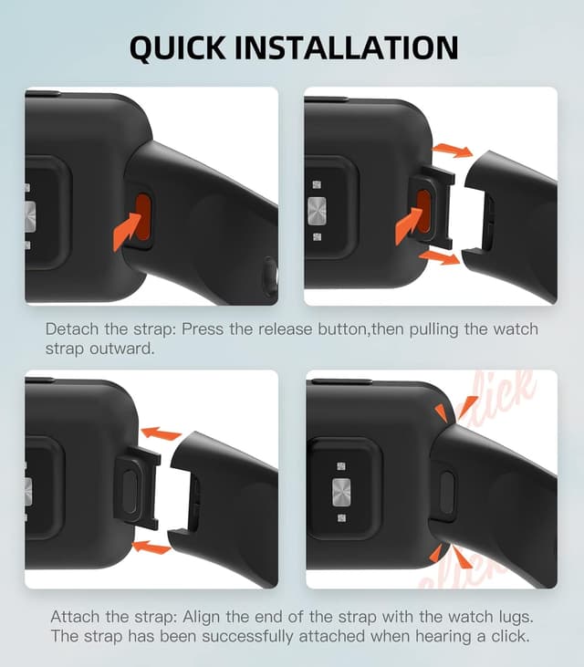 Thumbnail 6 de MoKo replacement sport strap for Redmi Watch 2 Lite / POCO Watch (black)