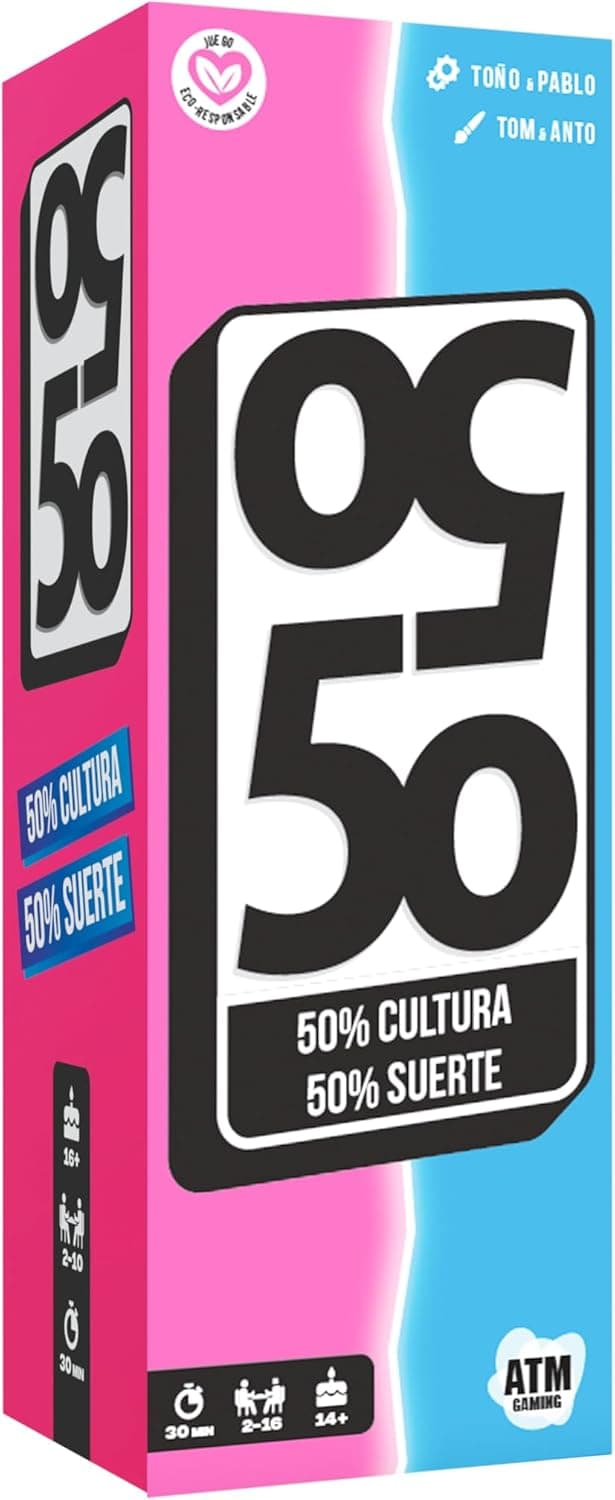 Detalle de ATM Gaming 50 50 juego de mesa 800 preguntas 🎲