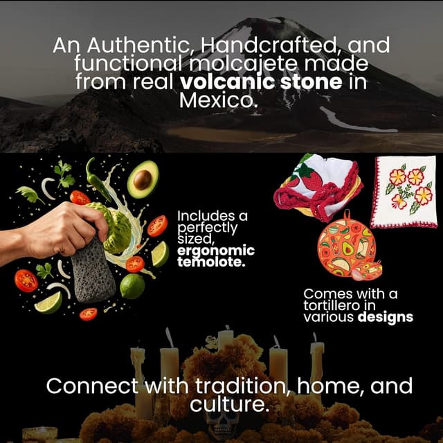 Thumbnail 5 de Molcajete Mexicano volcanic rock mortar and pestle 🍲