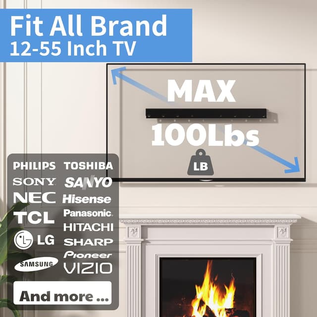 Detalle de KAMIWI No Stud TV Wall Mount, VESA 400x400