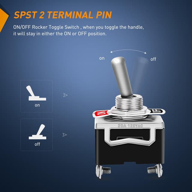 Detalle 2 de Nilight 90012E Rocker Toggle Switch 15A