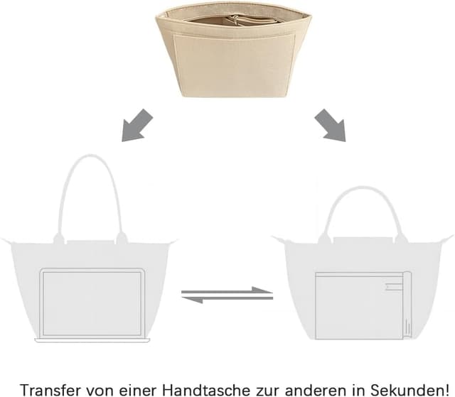 Thumbnail 6 de DongMaple Filz Taschenorganizer Beige L