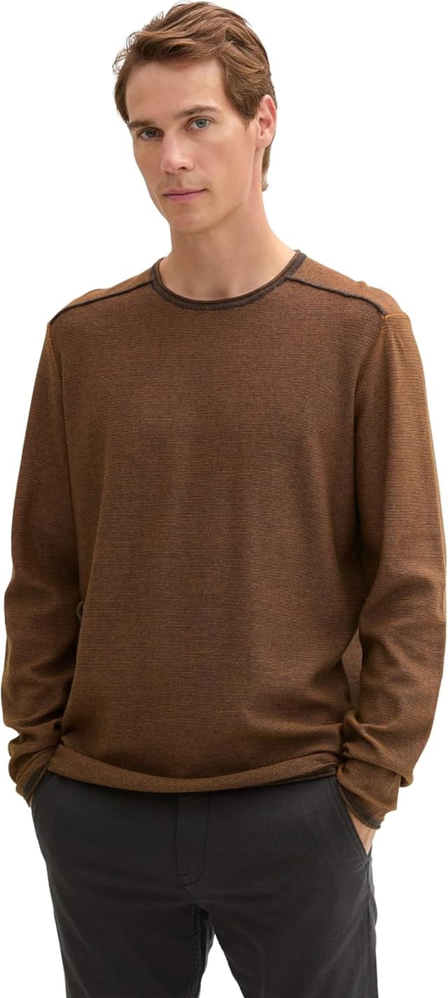 Detalle de TOM TAILOR 1044478 pullover da uomo: jersey maniche lunghe comodo