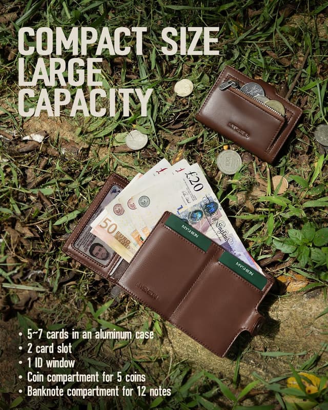 Detalle 2 de MYSHION Mens Wallet with Coin Pocket 11-card đź§ľ
