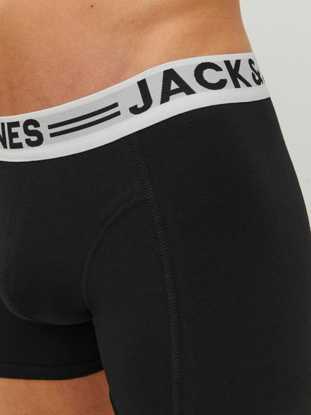 Detalle 2 de JACK & JONES Herren Trunks im 3er-Set aus Bio-Baumwolle (elastischer Bund)