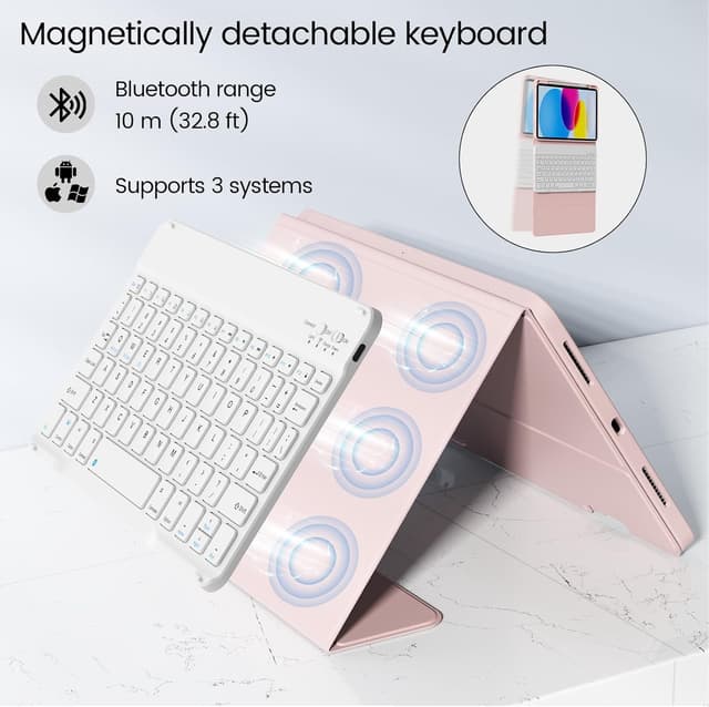 Detalle 1 de iPad keyboard case 11 inch A16, Pink