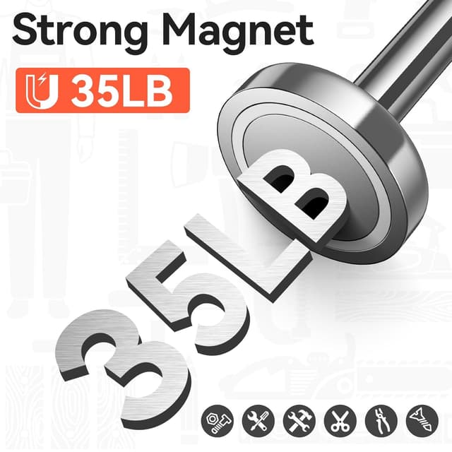 Detalle de Magnet Pick Up Tool Preciva – teleskopischer Magnetheber bis zu 15,8 kg Tragkraft