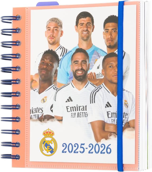 Detalle de Grupo Erik Agenda journalier Real Madrid 2025-2026 (14 x 16 cm) pour fille et garçon