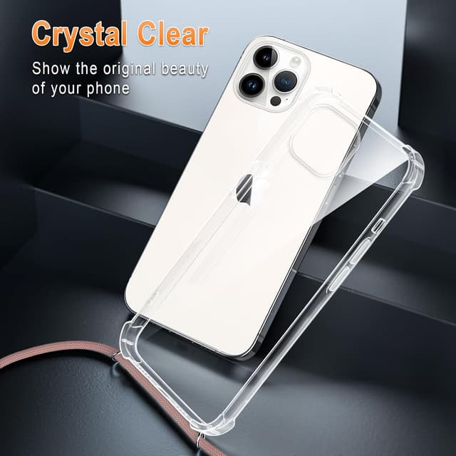 Detalle 2 de XTCASE Coque iPhone 15 Pro transparente en silicone TPU avec tour de cou