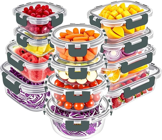Detalle de VERONES Glass Food Containers 12-pack 🍱