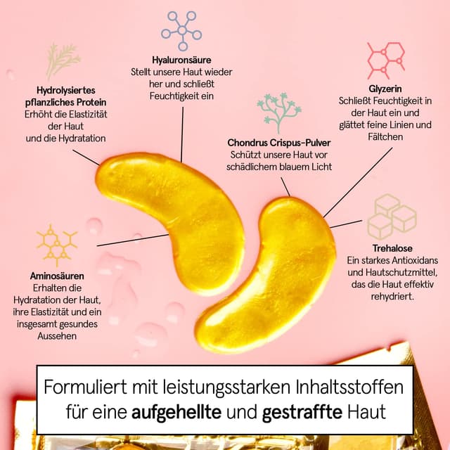 Thumbnail 3 de grace & stella Augenpads Gold 6 Paare 🎭