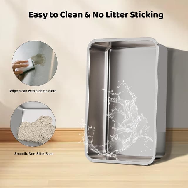 Thumbnail 5 de Gimars Stainless Steel Cat Litter Tray 36L