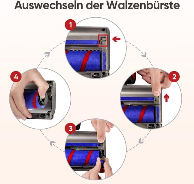 Thumbnail 6 de FLYLINKTECH Motorbar Bodenbürste als Ersatz für Dyson V6 (DC58/59/61/62/72/74) mit 4-LED und flexibler Rotation
