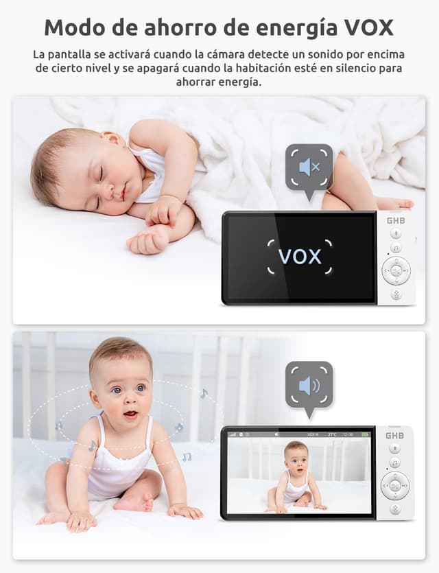 Thumbnail 5 de GHB Camara Vigilancia Bebe 5" 5000mAh 📷