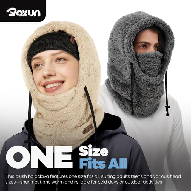 Thumbnail 4 de ROXUN Ski Mask Fleece Balaclava Windproof Neck Cover 🧣