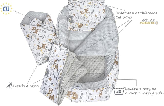 Detalle de Medi Partners Nido para Bebé Recién Nacido 🦌 Juego 5 Piezas