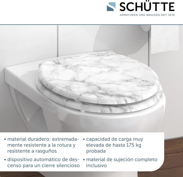 Detalle 2 de SCHÜTTE MARMOR STONE Asiento de inodoro con cierre suave