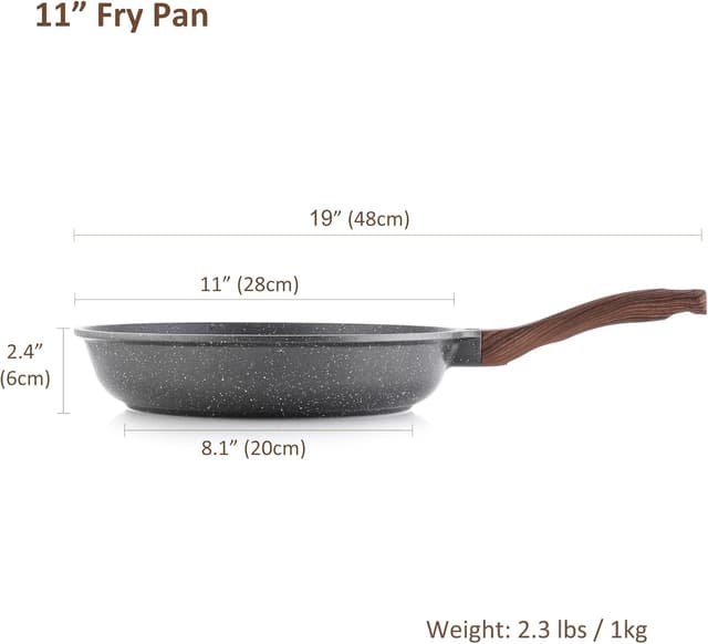 Detalle de SENSARTE 28 cm Antihaft-Bratpfanne mit Schweizer ILAG-Beschichtung (Omelette-Pfanne, induktionsgeeignet)