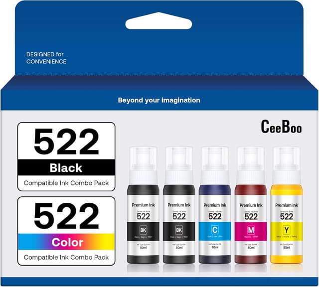 Detalle de CEEBOO 522 Refill Ink Bottles 5-Pack 🖨