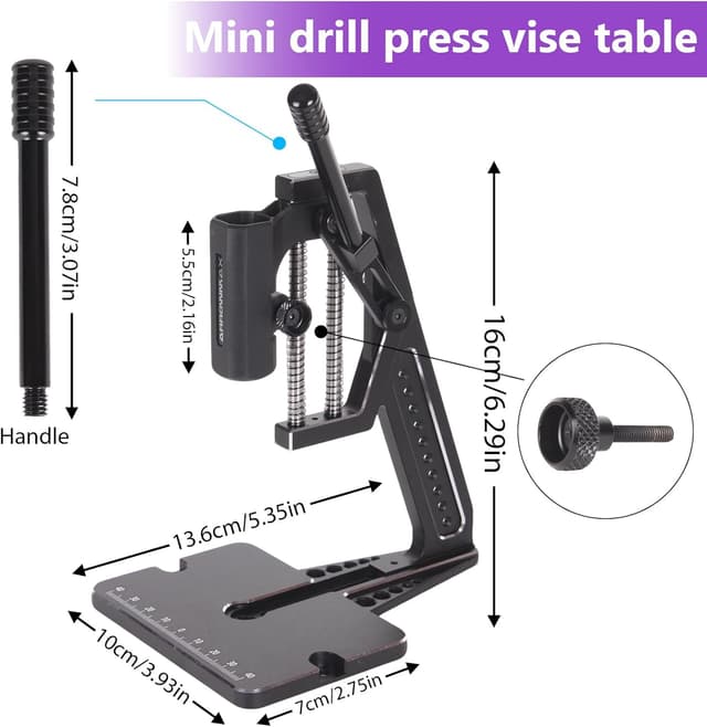 Detalle 2 de ARROWMAX Mini penna elettrica a 5 velocità con pressa da banco, luci LED e display OLED