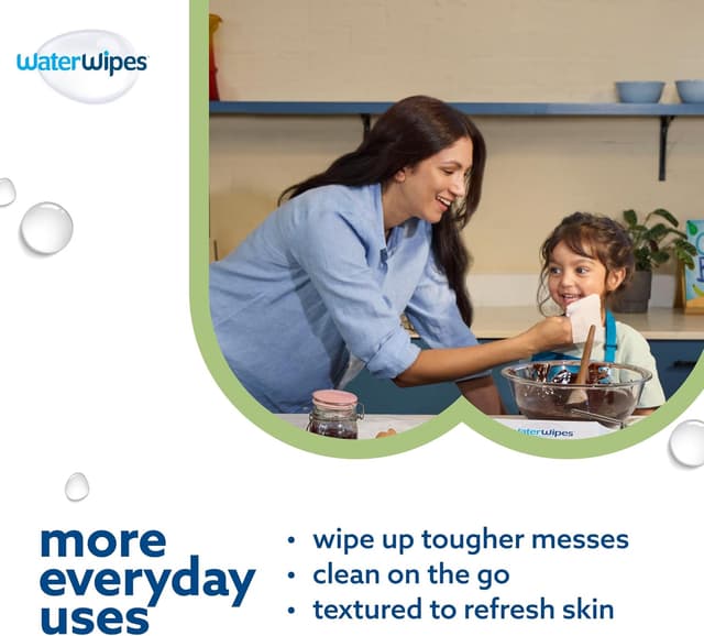 Detalle 2 de WaterWipes Sensitive+ Baby & Toddler Wipes (99.9% water), Unscented, 180 Count (3 Packs) — 3-in-1 cleans, cares & protects