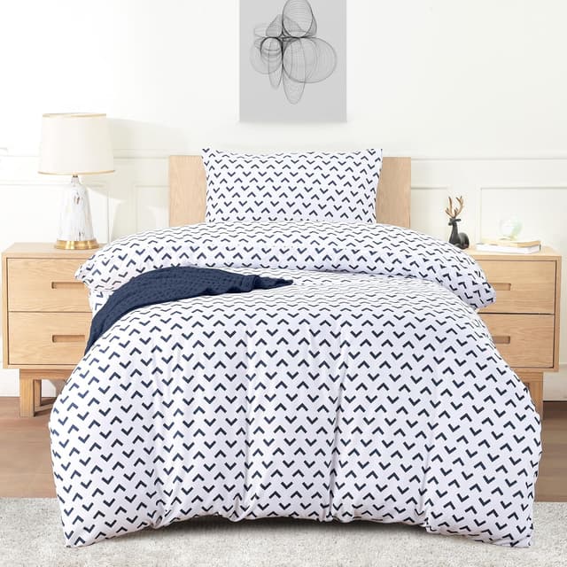 Detalle de Utopia Bedding Navy Print Duvet Cover Set