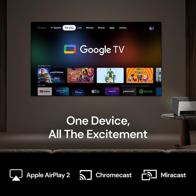 Detalle 2 de Valerion StreamMaster Plus Triple Laser Projector (AI 4K UHD, 4ms lag-free gaming, Voice Control)