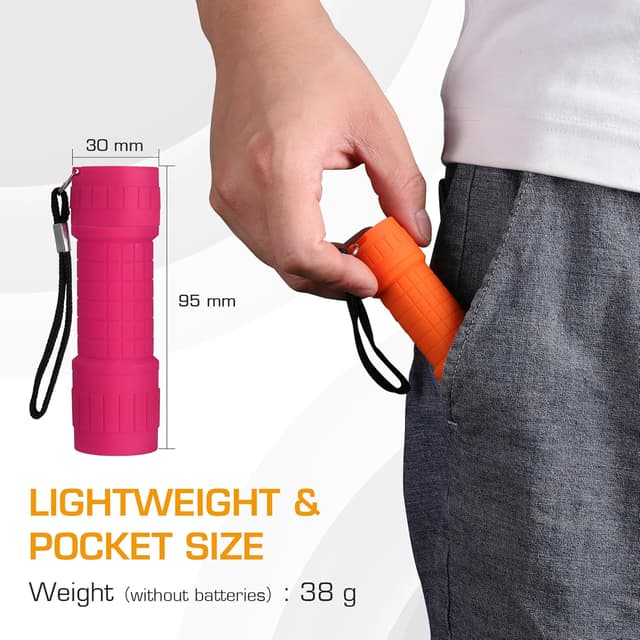 Detalle 2 de EverBrite UV Torch 6 Pack (9 LED, 395nm) blacklight torch for stain checks