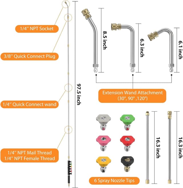 Thumbnail 5 de Sealegend 8FT Pressure Washer Extension Wand 4000 PSI