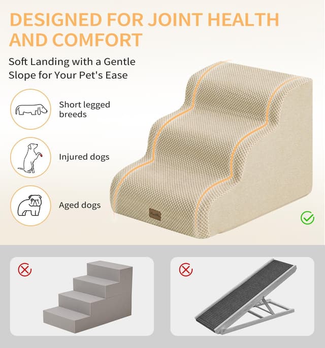 Thumbnail 3 de Made4Pets 4-Step Pet Stair for 19.7 in Bed