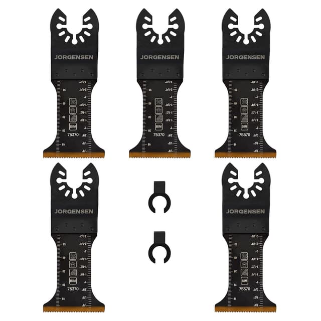 Detalle de JORGENSEN Set di 5 lame utensili oscillanti bi-metalliche per metallo, legno, plastica e cartongesso