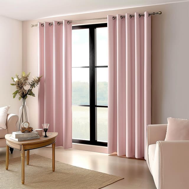 Detalle 2 de MIULEE Verdunkelungsvorhänge fürs Kinderzimmer (2er-Set) Hellrosa, H 245 x B 140